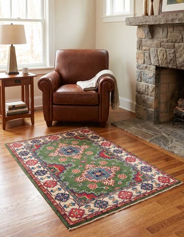 3' 4 x 5' Hand Knotted Kazak Rug