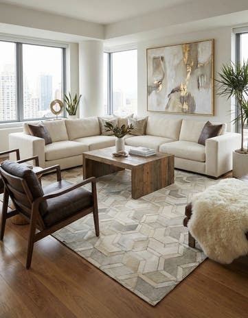5' 1 x 7' 11 Cowhide - Patchwork Rug
