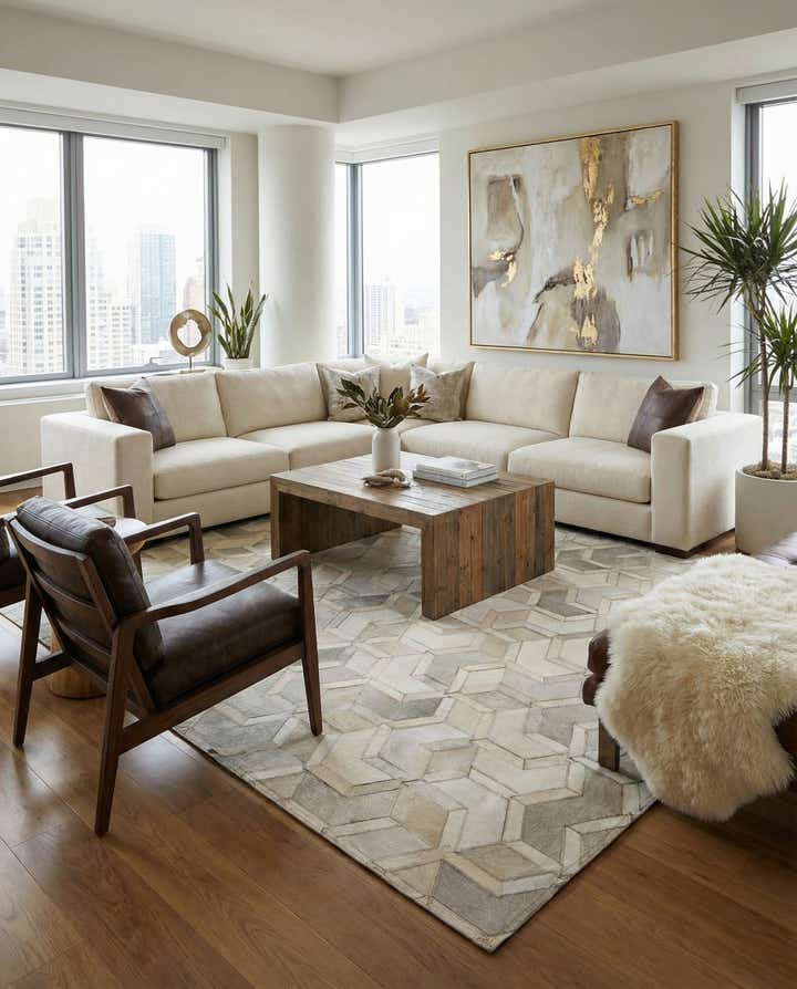 5' 1 x 7' 11 Cowhide - Patchwork Rug