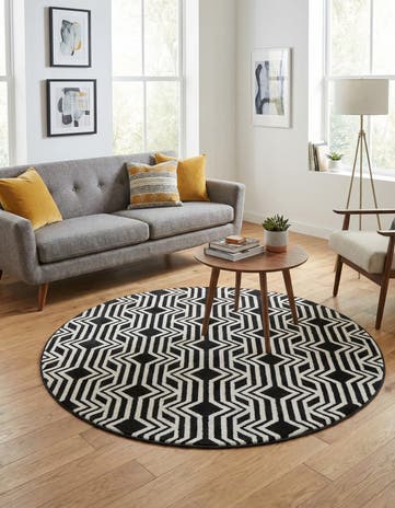 Black Vince Camuto Round Rug