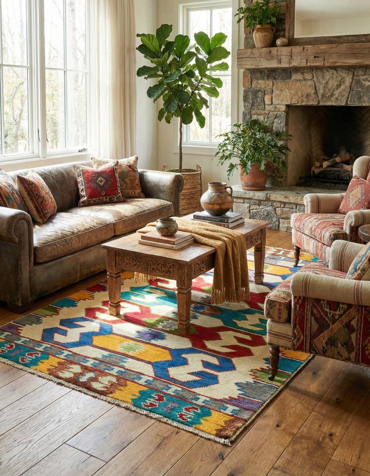 Detail image of  3' 5 x 5' 2  Hand Knotted Balouch Rug