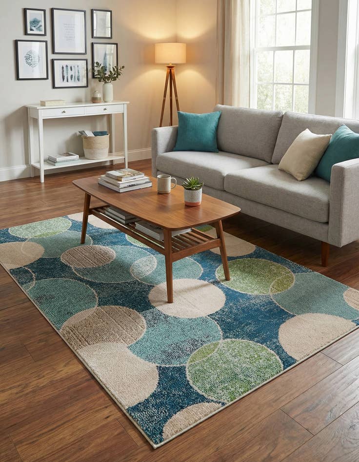 Detail image of 4' x 6'  Washable Spectrum Rug