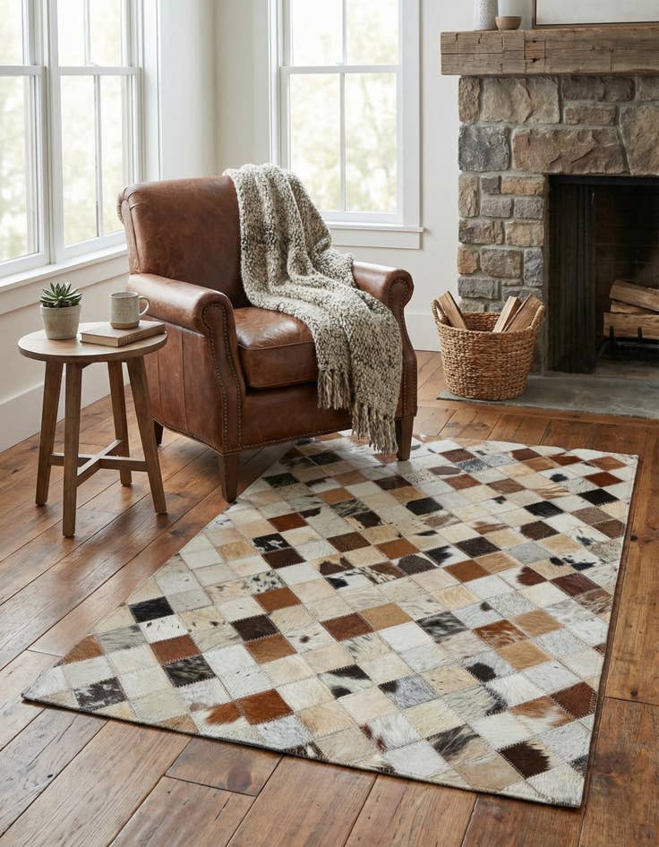 Detail image of  2' x 3' Cowhide Leather Rug