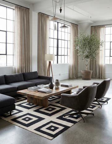 7' x 9' 6 Hand Woven Kilim Modern Wool Rug