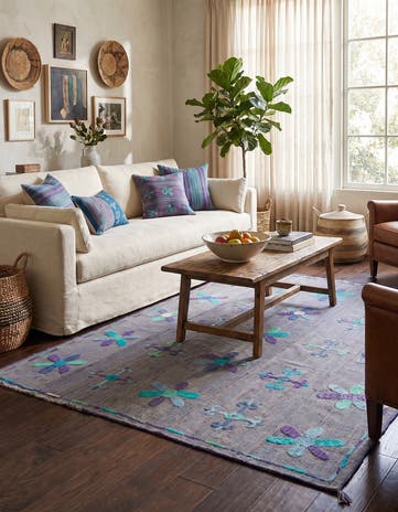 5' 1 x 6' Hand Woven Kilim Suzani Wool Rug