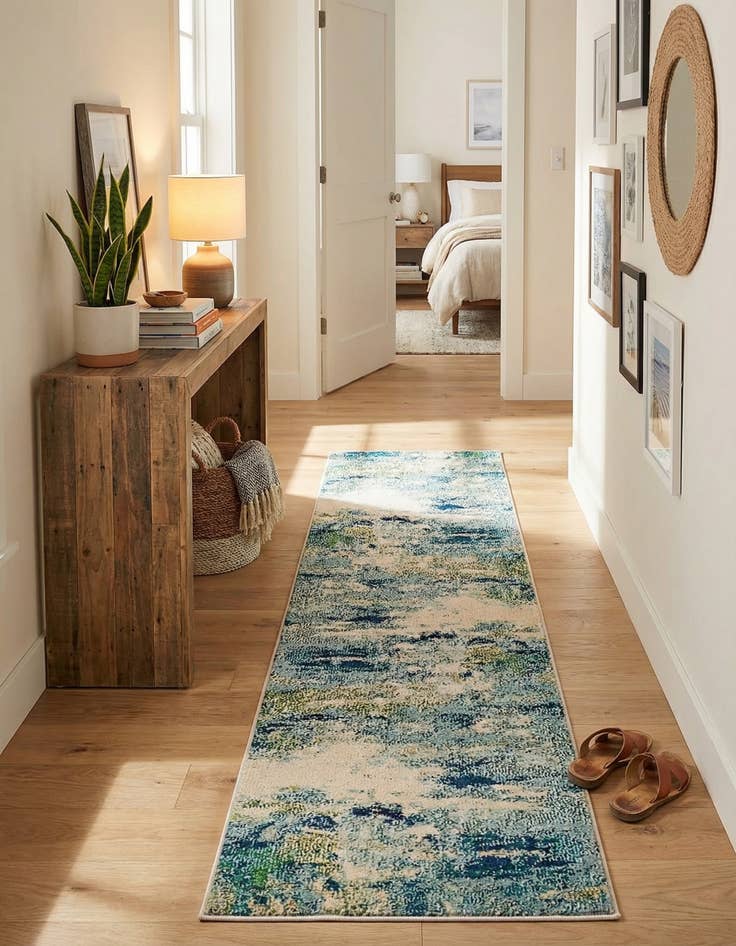 Detail image of  2' 2 x 6' 9  Washable Theia Runner Rug
