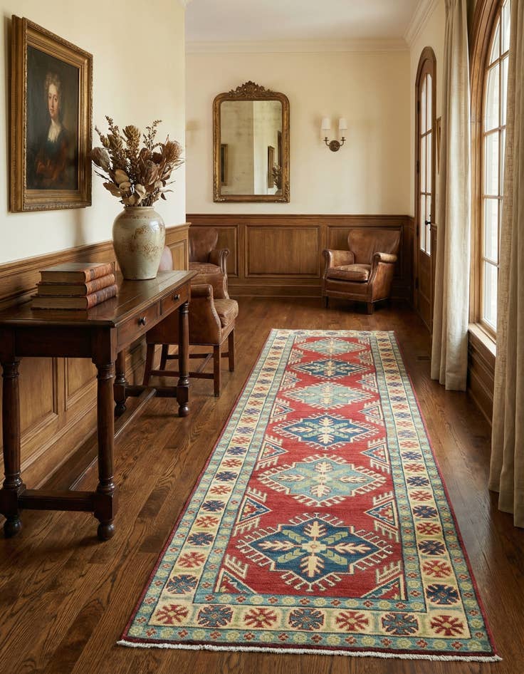 Detail image of 2' 8 x 10' 2  Hand Knotted Kazak Runner Rug