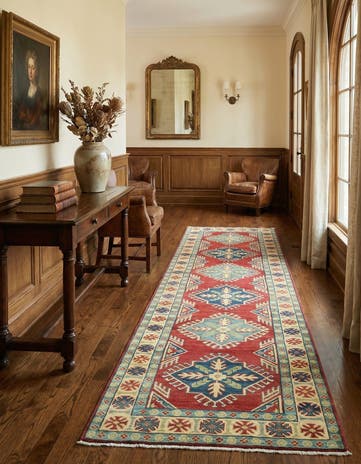 2' 8 x 10' 2 Hand Knotted Kazak Runner Rug
