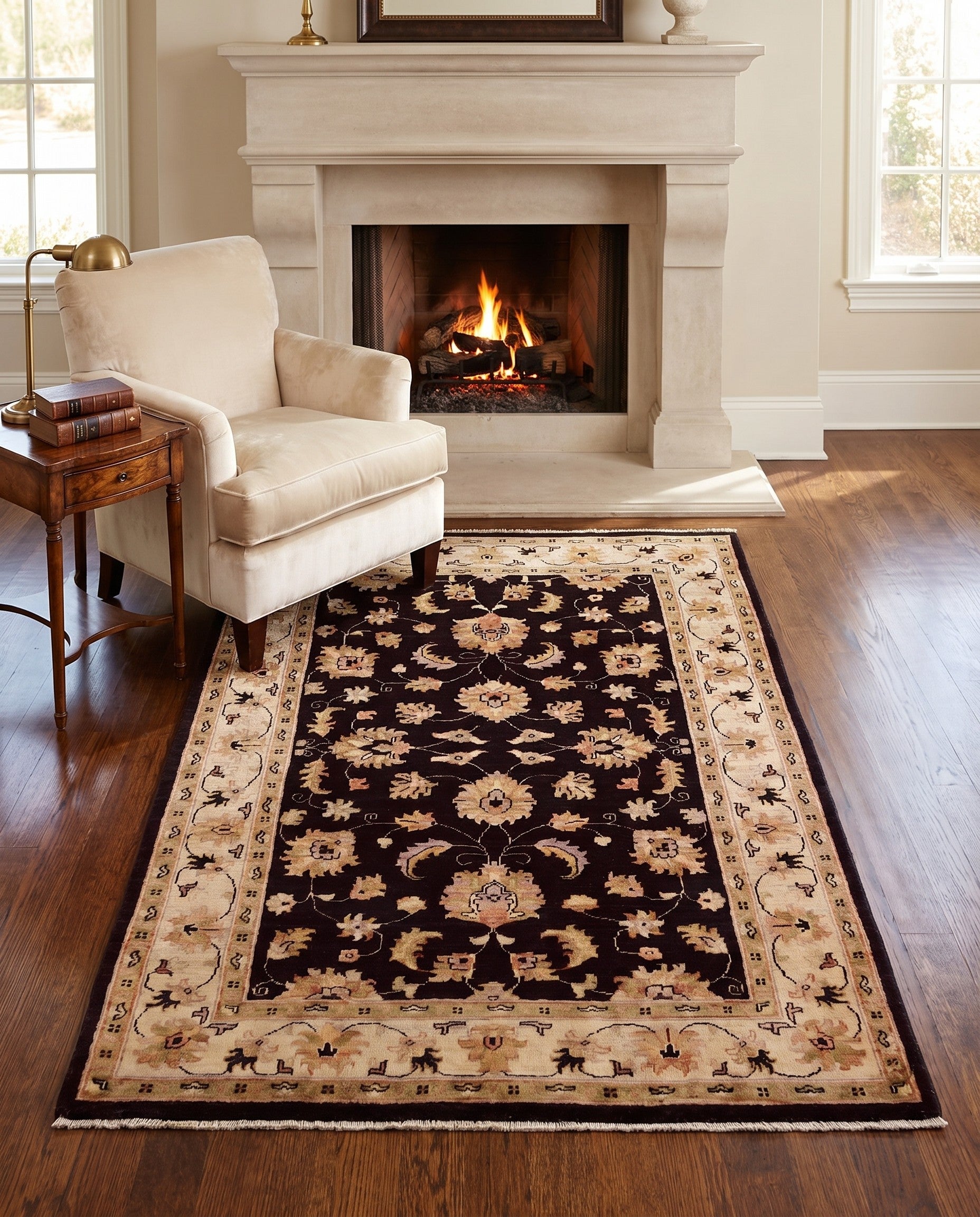 4' 1 x 6' 3 Hand Knotted Pershawar Ziegler Rug