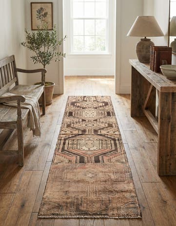 2' 8 x 8' 8 Hand Knotted Ultra Vintage Persian Wool Runner Rug