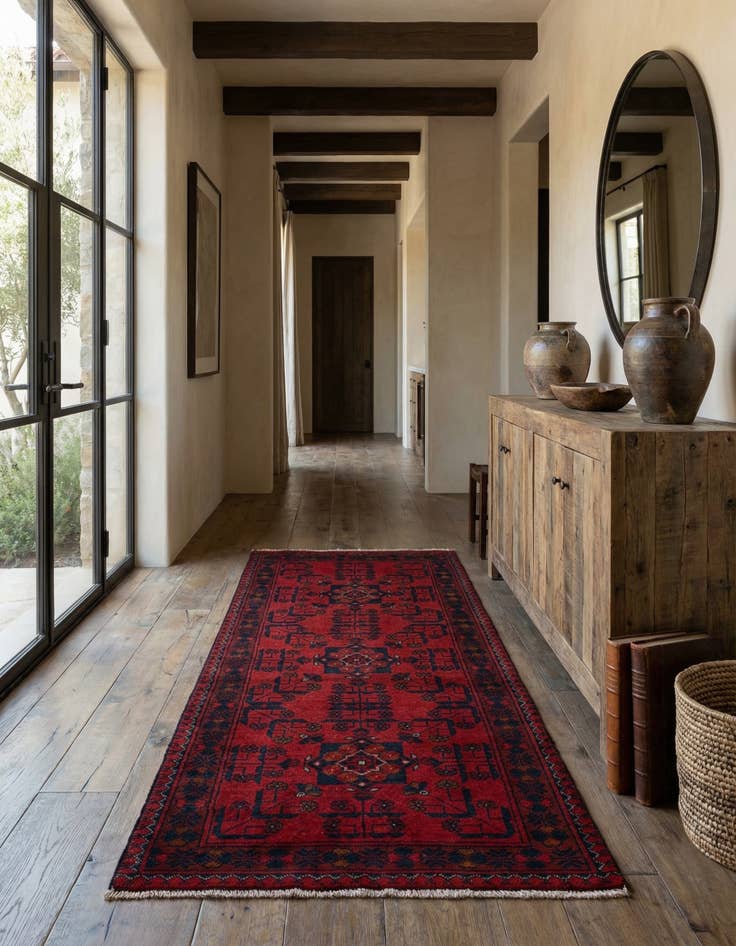 Detail image of  2' 7 x 6' 3  Hand Knotted Khal Mohammadi Wool Runner Rug