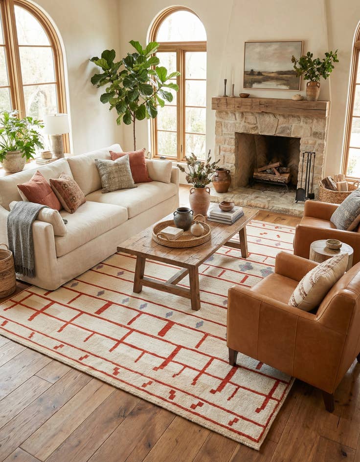 Detail image of 9' 3 x 10' 5  Hand Knotted Darya Wool Rug