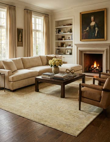 8' 1 x 10' 2 Hand Knotted Peshawar Ziegler Wool Rug
