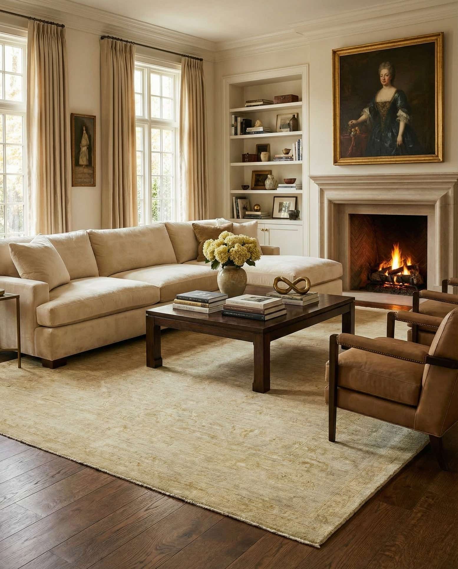 8' 1 x 10' 2 Hand Knotted Peshawar Ziegler Wool Rug