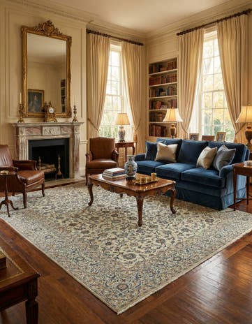 9' 8 x 13' 3 Kashan Rug