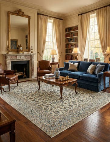 9' 8 x 13' 3 Kashan Rug