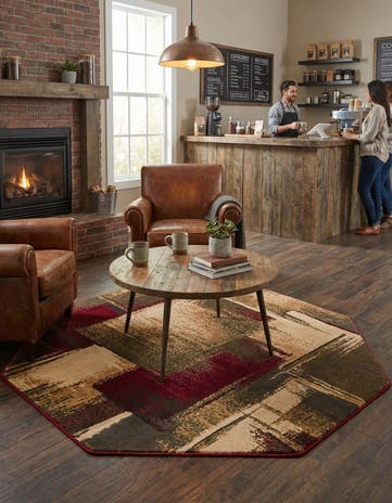 6' x 6' Coffee Shop Octagon Rug