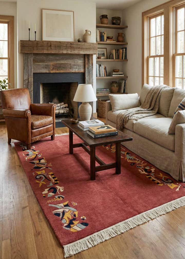 4' 8 x 6' 8 Hand Knotted Nepal Wool Rug