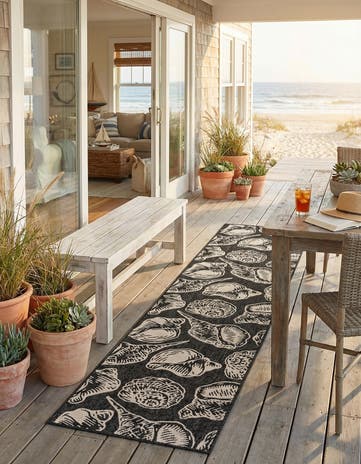 2' 7 x 12' Easy-Clean Coastal Indoor / Outdoor Runner Rug
