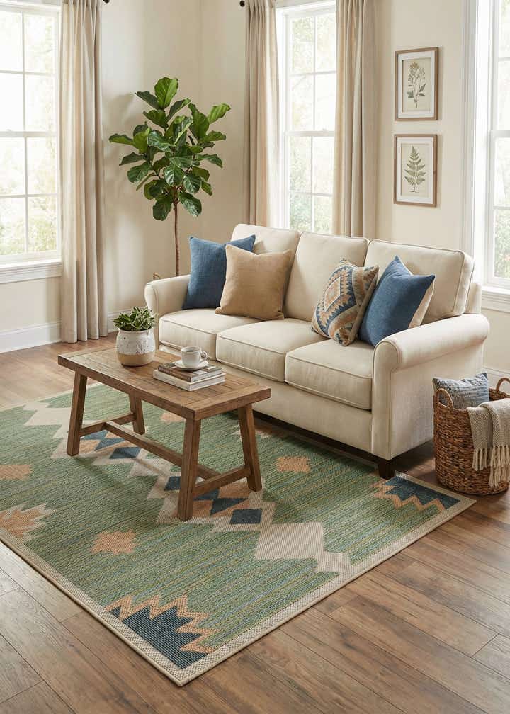 5' 3 x 7' 7 Easy-Clean Baja Indoor / Outdoor Rug