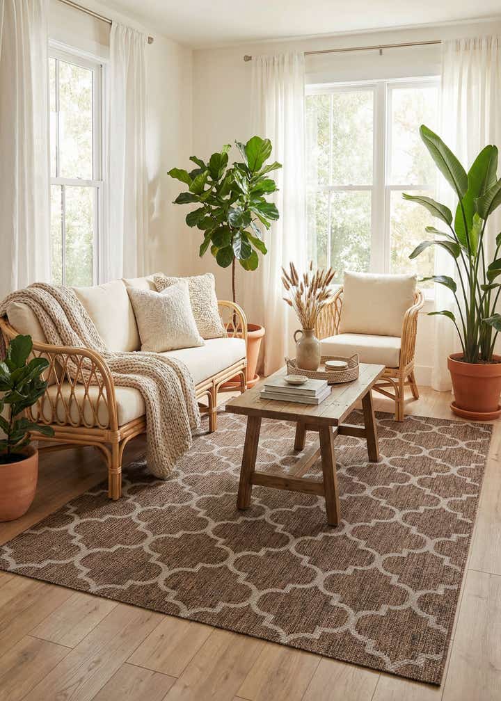 7' x 10' Easy-Clean Trellis Indoor / Outdoor Rug