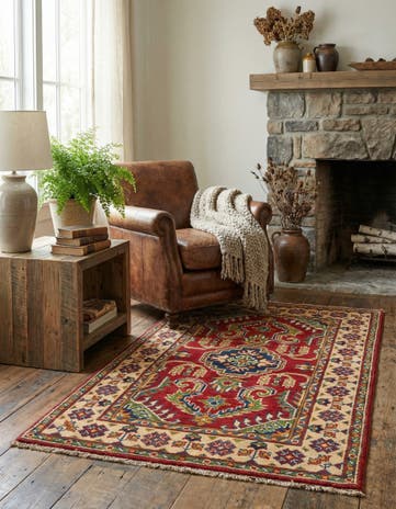 2' 7 x 4' 4 Hand Knotted Kazak Rug