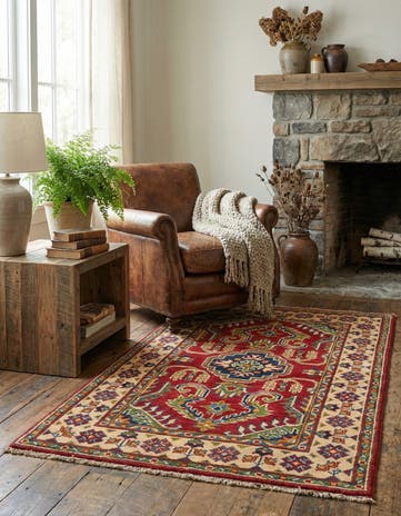 2' 7 x 4' 4 Hand Knotted Kazak Rug