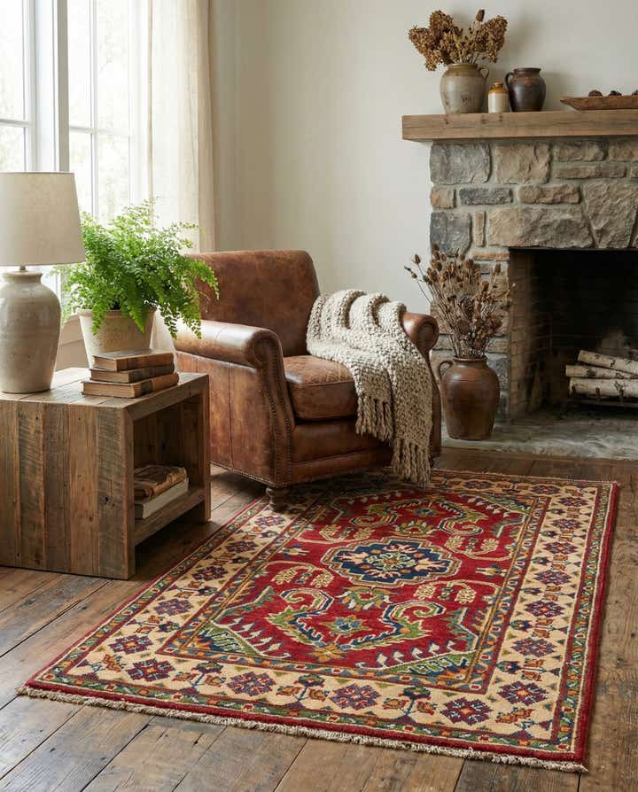 2' 7 x 4' 4 Hand Knotted Kazak Rug