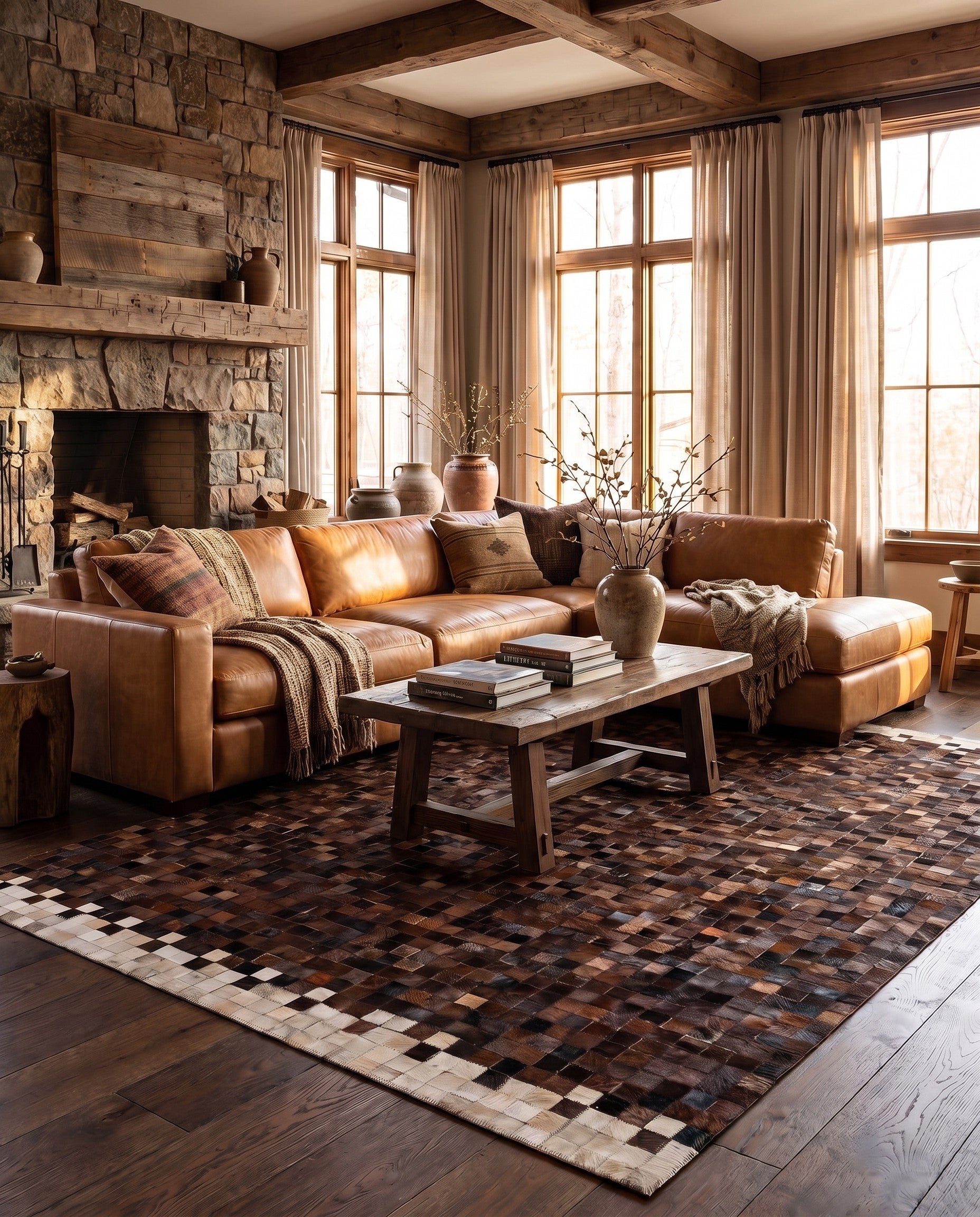 5' x 8' 1 Cowhide Stocks Rug