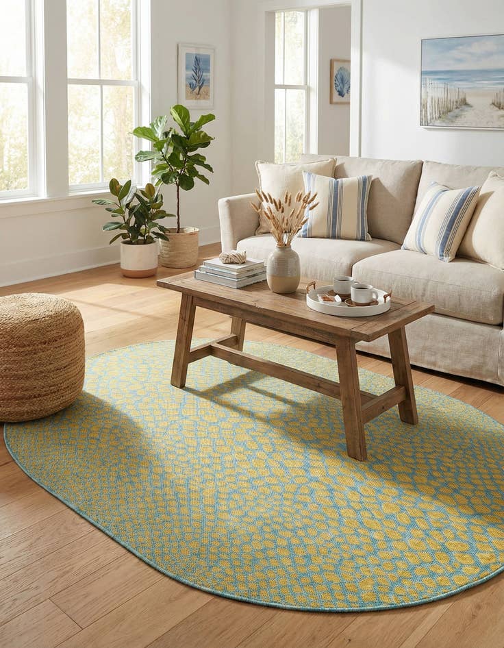 Detail image of 5' 3 x 8'  Washable Jill Zarin Cape Town Indoor / Outdoor Oval Rug