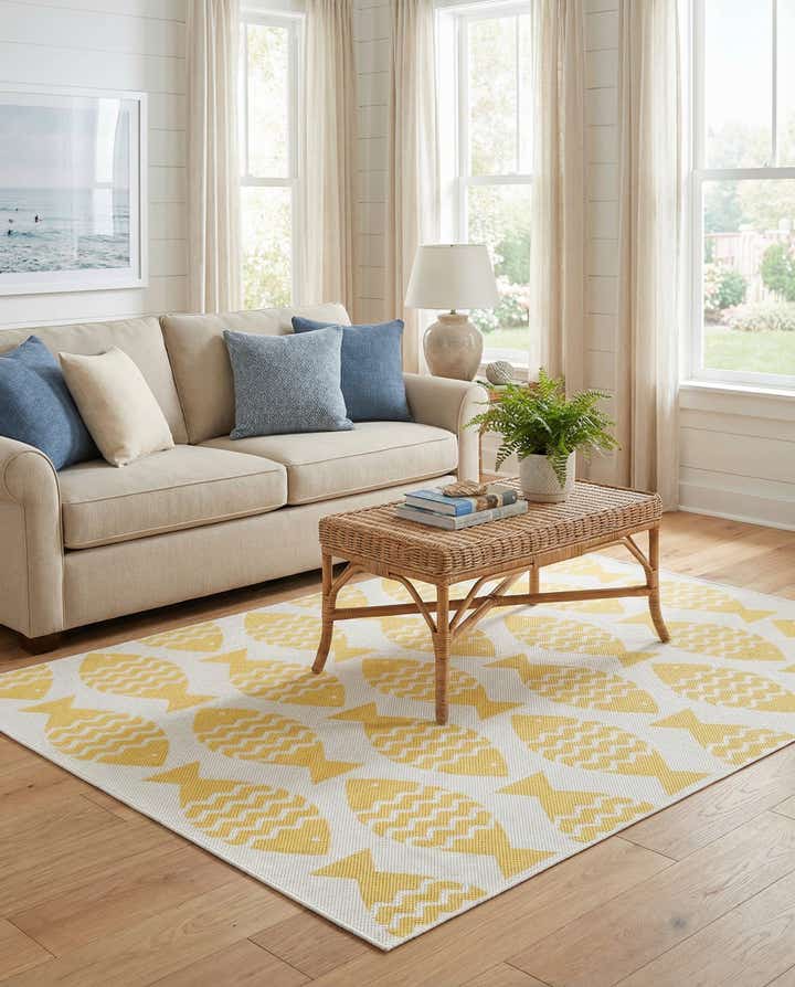 4' 1 x 6' 1 Easy-Clean Coastal Indoor / Outdoor Rug
