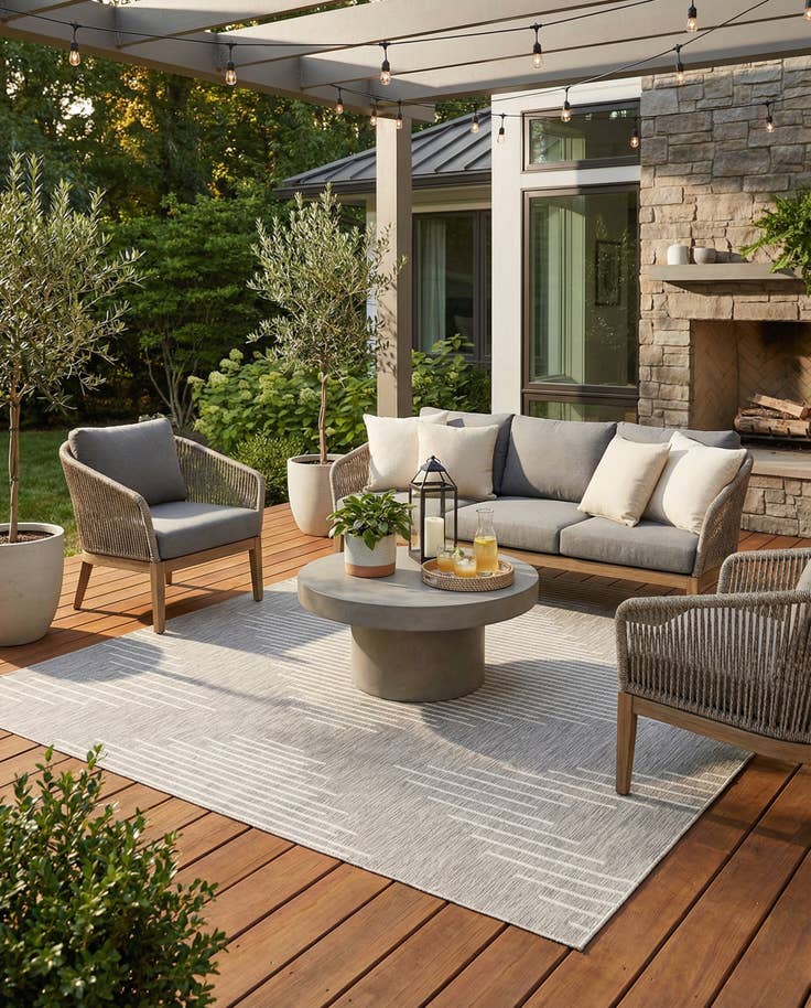 Detail image of 9' x 12' Easy-Clean Modern Indoor / Outdoor Rug