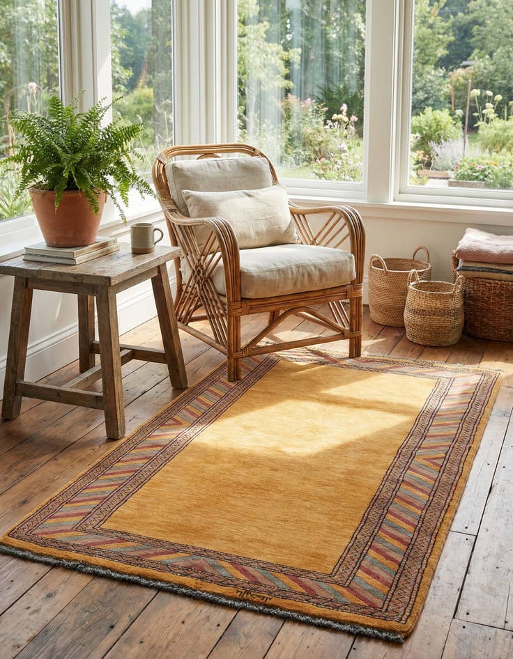 Detail image of  3' 1 x 5' 2  Hand Knotted Kashkuli Gabbeh Oriental Wool Rug