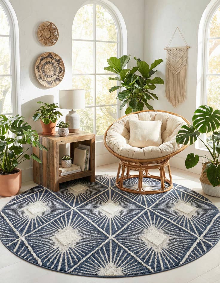 Detail image of  7' 10 x 7' 10 Boho Round Rug