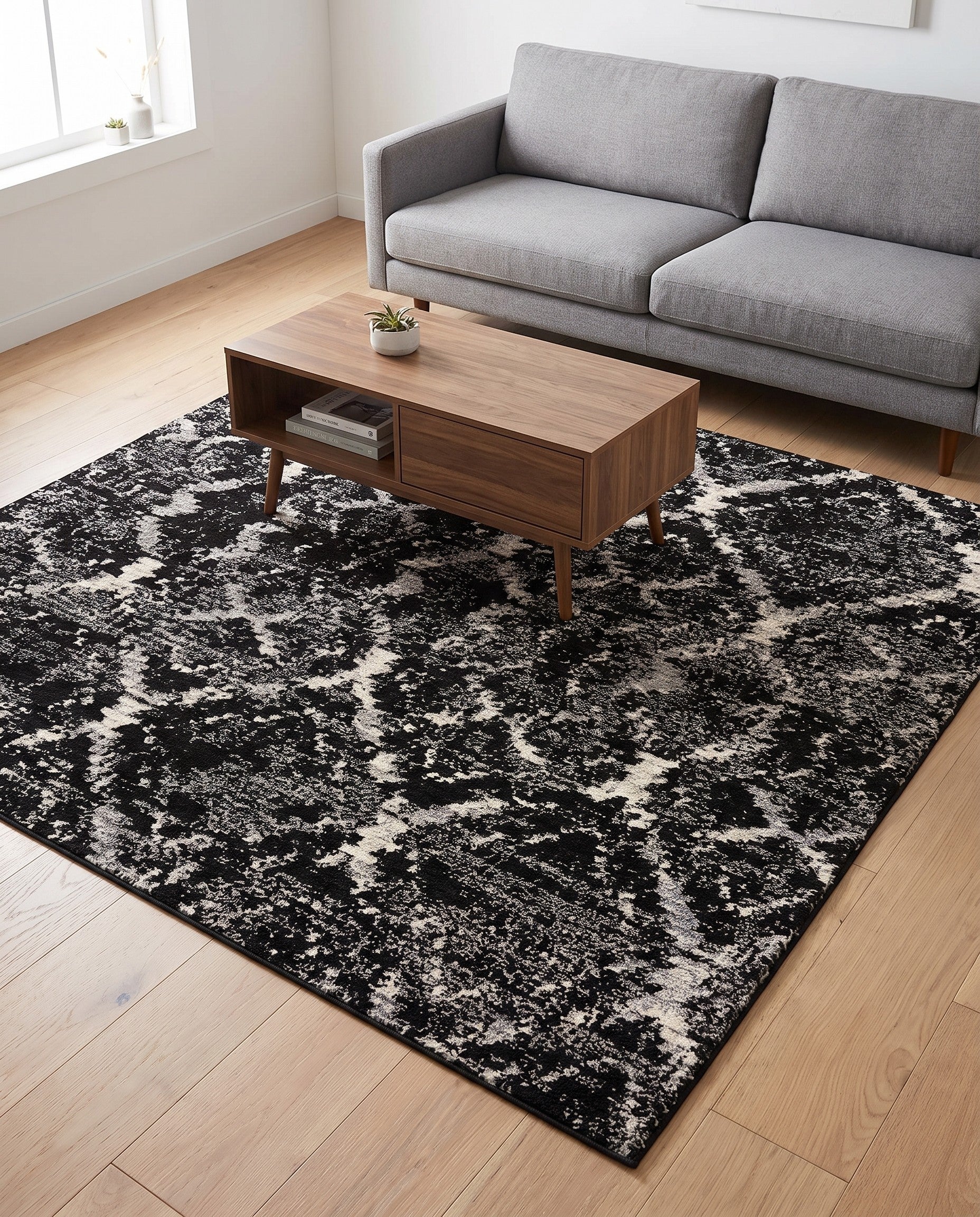 Black Tucson Square Rug
