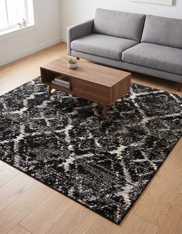 Black Tucson Square Rug
