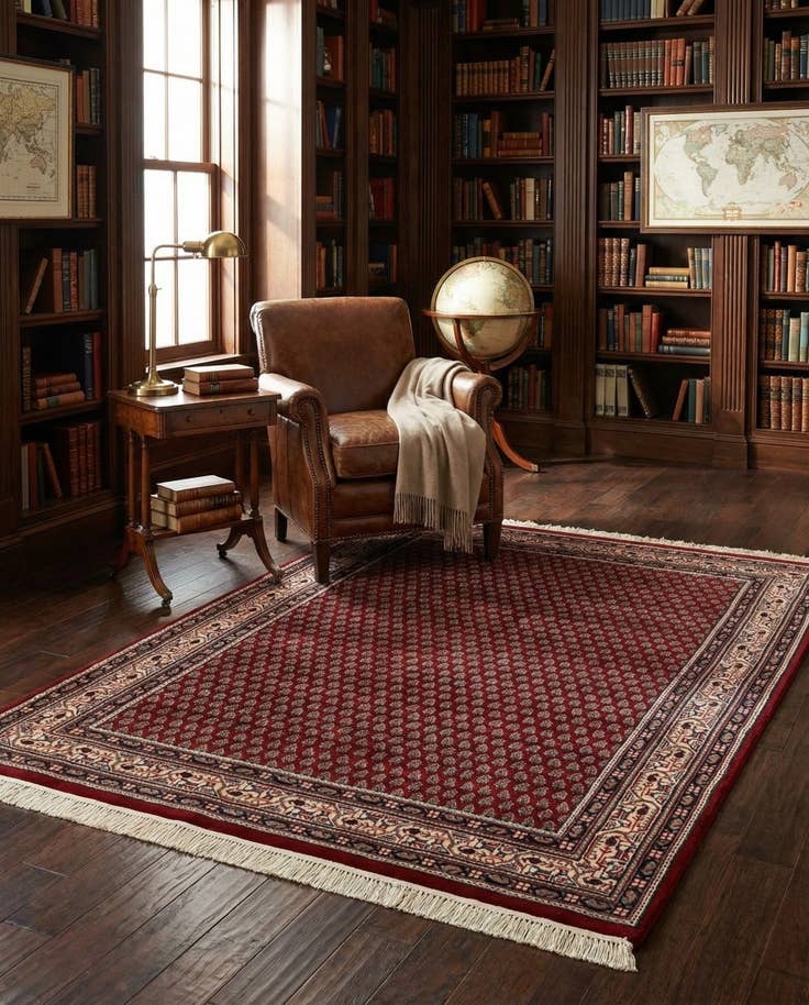 Detail image of 3' 11 x 5' 8 Hand Knotted Mir Wool Rug