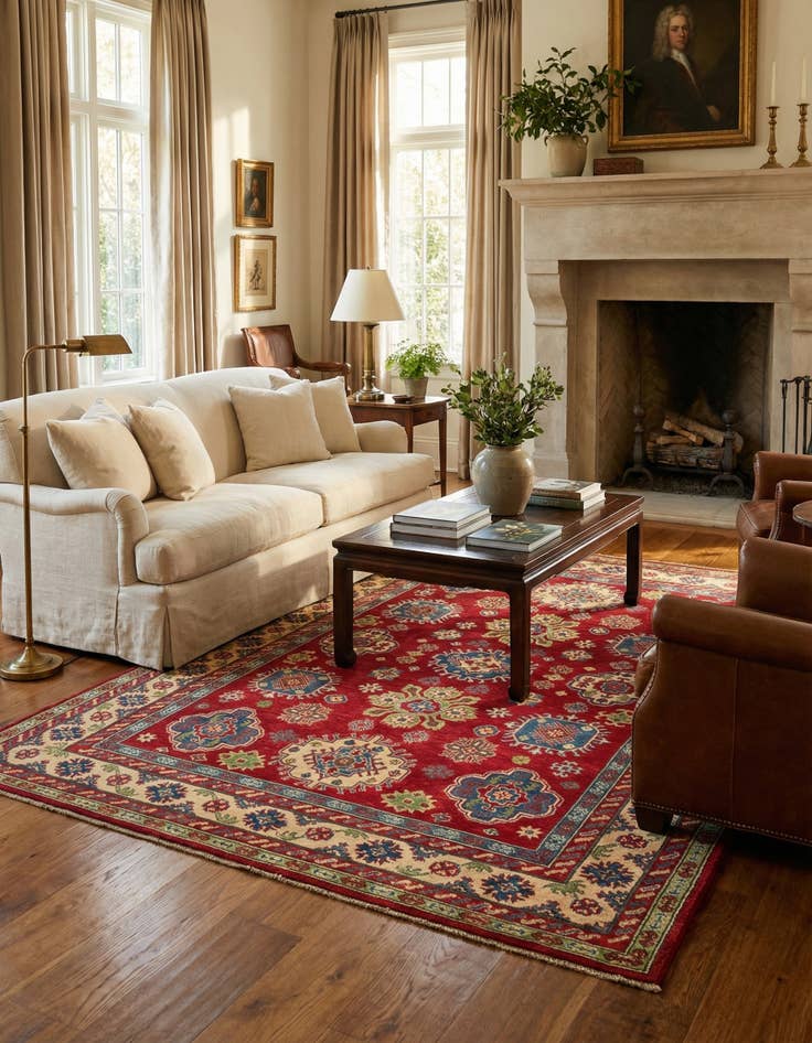 Detail image of  6' 8 x 9' 8  Hand Knotted Kazak Rug