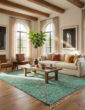 6' 6 x 9' 6 Hand Knotted Moroccan Wool Rug