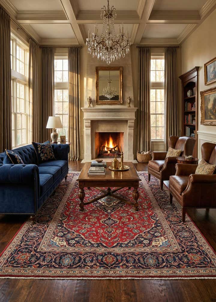 8' x 11' Kashan Wool Rug