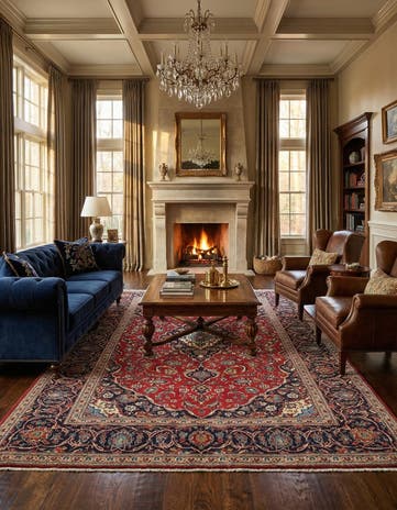 8' x 11' Kashan Wool Rug