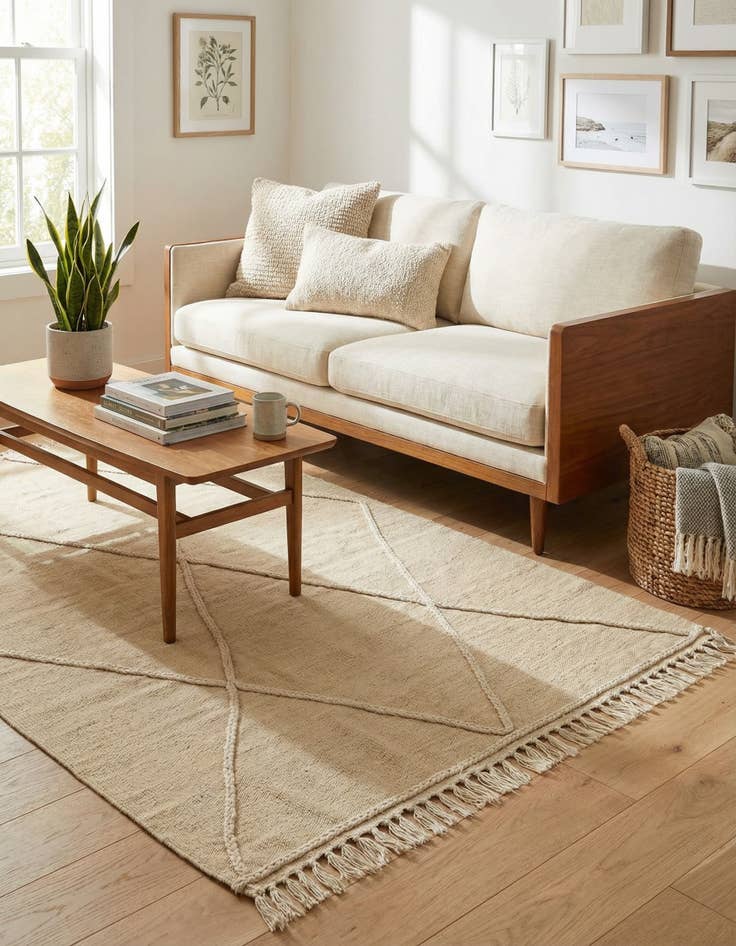 Detail image of 4' 3 x 6'  Hand Knotted Moroccan Wool Rug