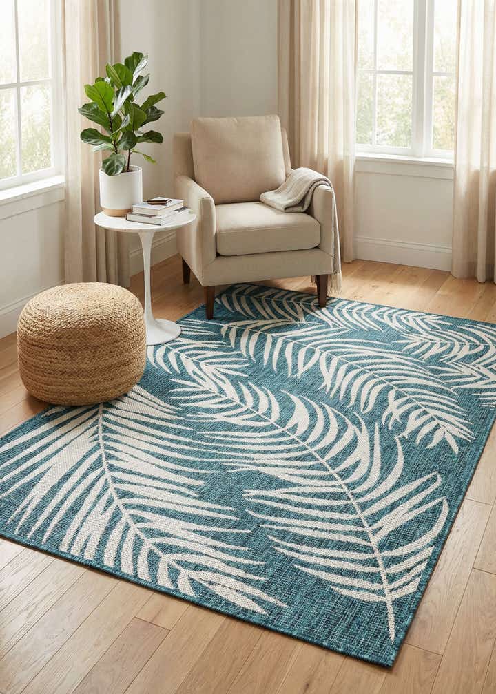 4' x 6' Easy-Clean Botanical Indoor / Outdoor Rug