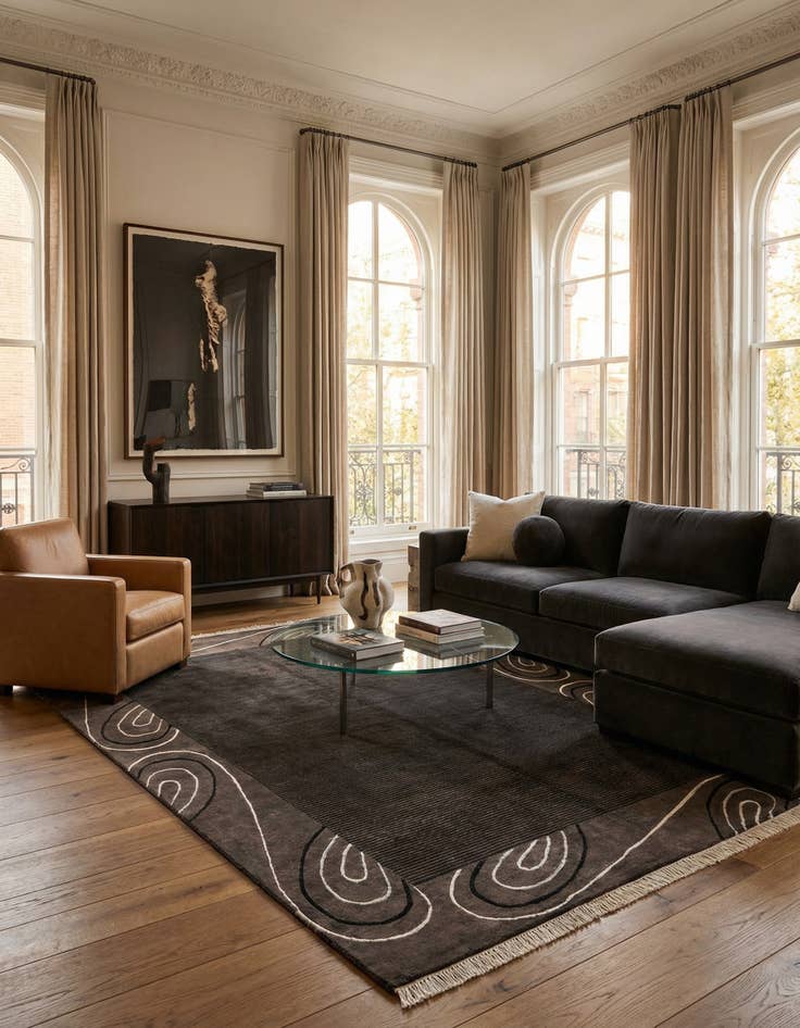 Detail image of 4' 7 x 7' 10 Hand Knotted Darya Wool Rug