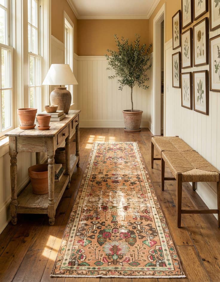 Detail image of 2' 1 x 8' 6 Hamedan Runner Rug