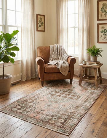 3' 10 x 6' 7 Hand Knotted Ultra Vintage Persian Wool Rug