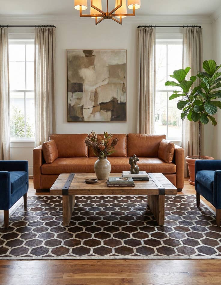 Detail image of  5' 2 x 8' 2 Cowhide Rug