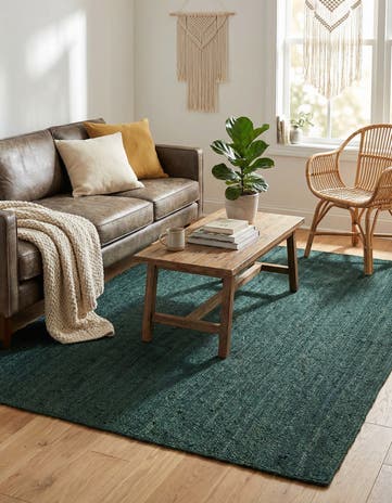 5' 3 x 8' Handmade Braided Jute Rug