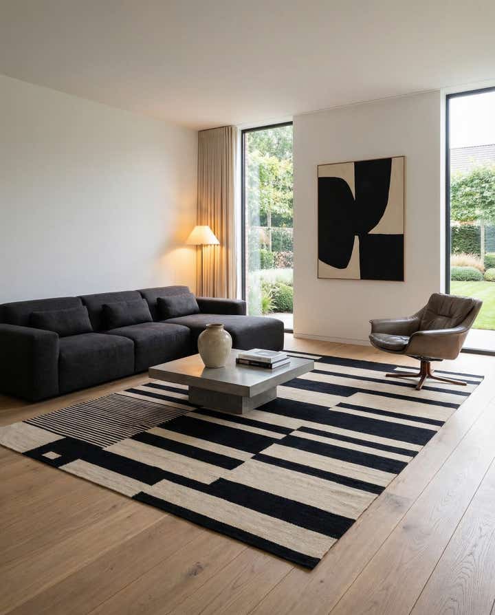 5' 9 x 7' 9 Hand Woven Kilim Modern Wool Rug