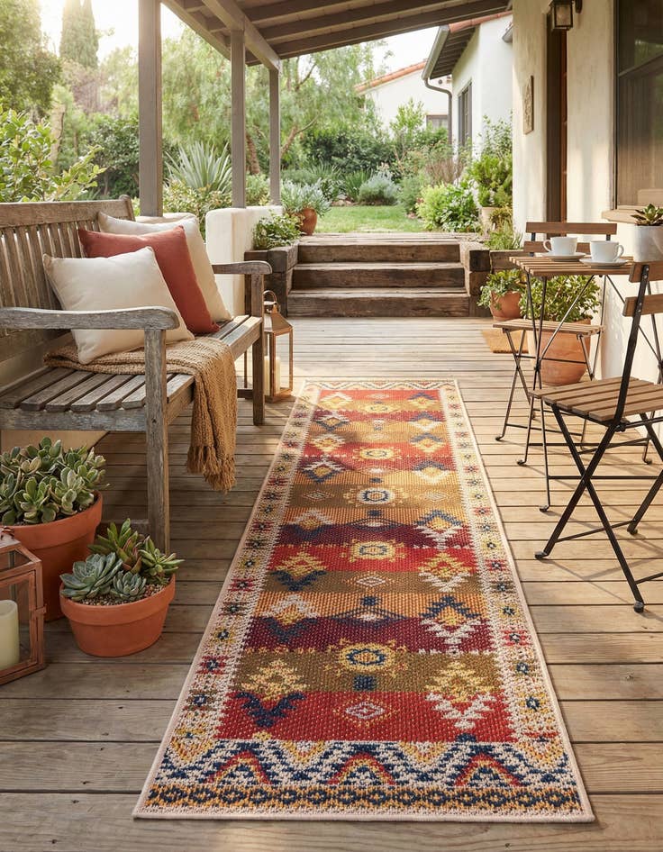 Detail image of 2' x 8'  Washable Baja Indoor / Outdoor Runner Rug